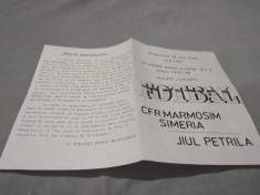 PROGRAM MECI CFR MARSIM SIMERIA-JIUL PETRILA 1995-1996
