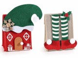 Cumpara ieftin Set 2 gentute Craciun textil multicolor 14.5x7x16.5 cm