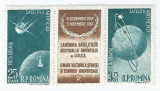 Romania, LP 444a/1957, Sateliti artificiali ai Pamantului, triptic, eroare, MNH