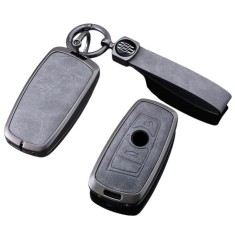 Carcasă cheie auto din aliaj plus breloc piele ecologica compatibil BMW 520 F10 F30 F18 118i 320i 1 3 5 7 Series X3 F25 X4 M3 M5