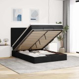 VidaXL Cadru de pat otoman cu saltea țesătură neagră 140x200cm