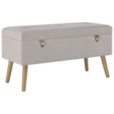 VidaXL Bancă cu un compartiment de depozitare, gri, 80 cm, catifea