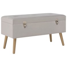 vidaXL Bancă cu un compartiment de depozitare, gri, 80 cm, catifea