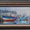 Tablou vechi - sat pescari - semnat B. Morinay