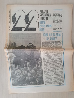 ziarul &amp;quot;22&amp;quot; 9 martie 1990-articolul &amp;quot;unde ne sunt teroristii&amp;quot; foto