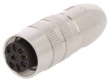 Mufă M16 Mamă Lipire pe Cablu 8 PIN 5A 60V Drept, Lumberg