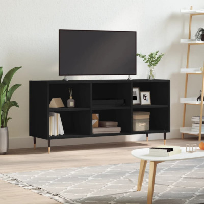 Comodă TV, negru, 103,5x30x50 cm, lemn compozit foto