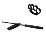 Cumpara ieftin Set Autoaparare: Baston Telescopic Negru 50cm Otel + Box Pumnal Negru 1cm. Ideal pentru protectie si siguranta!