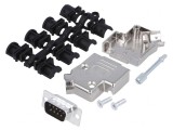 Mufă D-Sub 9 PIN Tată 45&deg; Lipire Cabluri, MH CONNECTORS