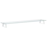Cumpara ieftin Suport de monitor, alb, 100x20x8 cm, sticla securizata si metal
