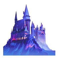 Sticker decorativ Castel, Albastru, 60 cm, 7835ST foto