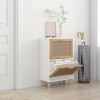 Gossi pantofar, alb, 52x25x80 cm, lemn prelucrat si ratan natural