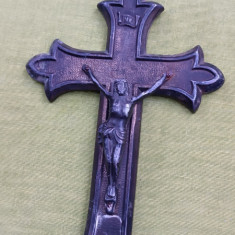 Crucifix vechi din zinc, piesa de colectie, Belgia