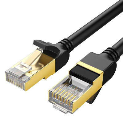 Cablu Ugreen Cablu De Rețea Internet Cablu De Corecție Ethernet RJ45 Cat 7 STP LAN 10Gbps 2m Negru (11269) foto