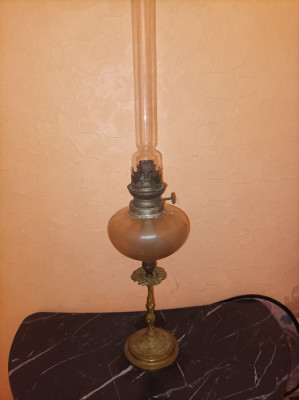 Lampa gaza petrol sculpturala, Baroc Victorian, sec 19 foto