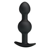 Dop Anal Heavy Balls Silicone Butt Plug 2, Negru, 10 cm, Pretty Love