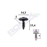 SURUB FIXARE PENTRU AUDI,VW, SKODA 5X15.4MM SET 10 BUC 62776