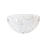 Aplică Klausen Leaf 1/2 Simplicity, 15x30x8.5 cm, design metal și sticlă albă, corp iluminat perete E27 pentru dormitor sau hol, stil minimalist