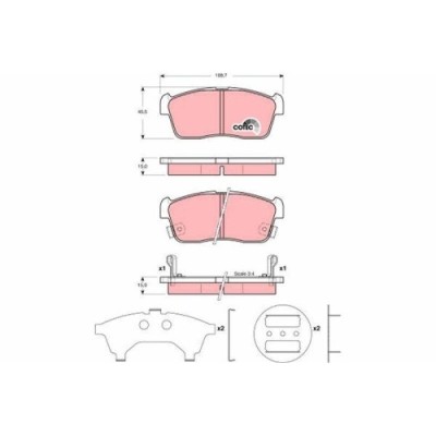 Placute frana Daihatsu Sirion (M3) 01.05-, Yrv (M2) 02.01-; Nissan Pixo (Ua0) 03.09-; Suzuki Carry Box (Fd) 02.99-, Carry (Fd Da5 T Da6 T) 02.99-, Ig foto