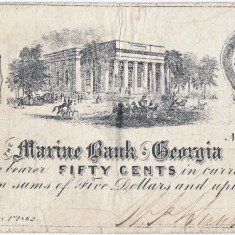 1862 (January 1), 50 Cents (GA-295-G36) - Savannah, Georgia - SUA