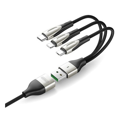 Cablu Incarcare USB - Lightning / USB Type-C / MicroUSB Joyroom S-M411, 1.5 m, Negru foto
