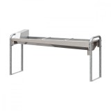 Adapatoare Inox Kerbl 95L, 207x60cm, Picior Zincat, Supapa Automata 220p, Animale Ferma, Rezistenta Coroziune, Drenaj Usor