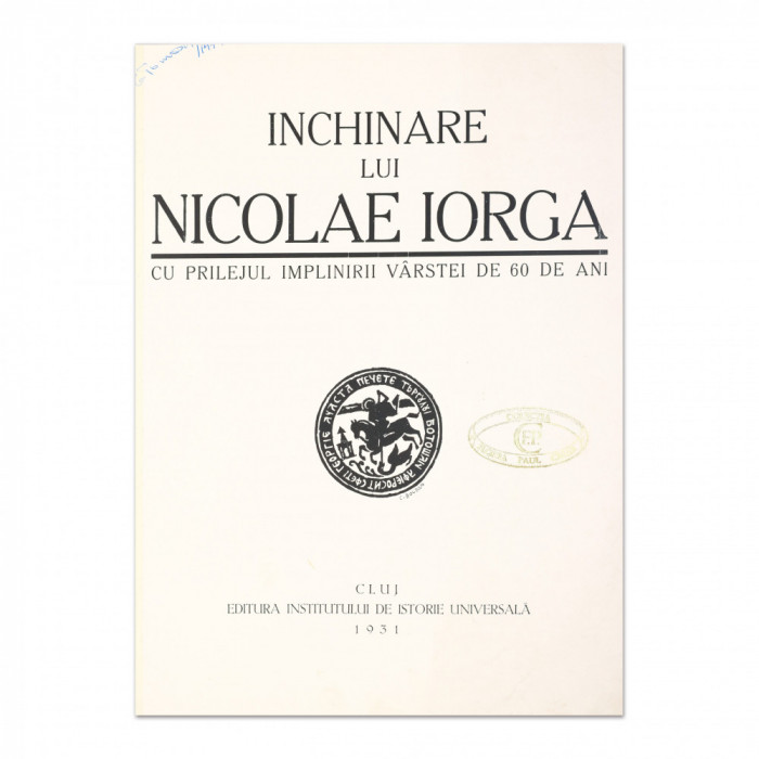 &Icirc;nchinare lui Nicolae Iorga, 1931
