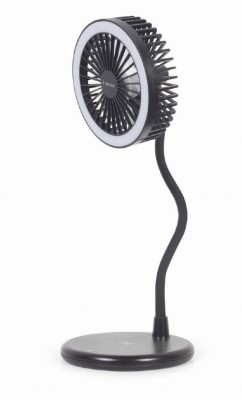 LAMPA BIROU LED Gembird, 3-in-1, incarcare wireless, putere 10W, ventilator 3 viteze, alimentator USB neinclus, negru &amp;quot;TA-WPC10-LEDFAN-01&amp;quot; (timbru ver foto