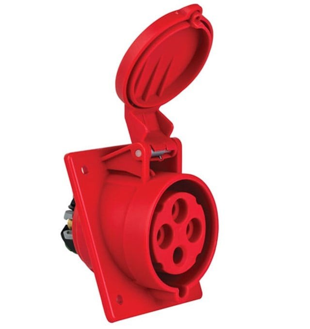 Priza trifazica incastrabila oblica 4 poli 32A 3P+E 6h CEE 380V IP44