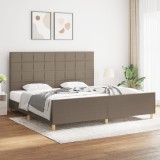 VidaXL Cadru de pat fără saltea, gri taupe, 200x200 cm, textil