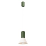 Lampă Suspendată Estria 1 Bej/Verde-Oliv