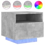 Cumpara ieftin Noptiera cu lumini LED, gri beton, 40x39x37 cm