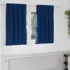 Perdele cu perdele 2 pcs Albastru &icirc;nchis 140 x 140 cm Poliester
