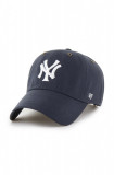 47 brand șapcă de baseball din bumbac MLB New York Yankees culoarea albastru marin, cu imprimeu, B-PTLSD17GWS-VN