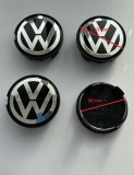 Capace Janta Volkswagen 63/56 mm, Negru/Argintiu, Set 4 Bucati, 7M7 7DO