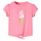 Tricou pentru copii, roz fosforescent, 116