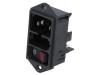 Conector Alimentare AC Schurter DD11 10A 250V C14 DPST Montare Panou Iluminare Rosie