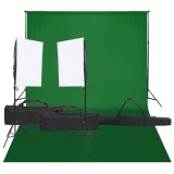 vidaXL Kit studio foto cu set de lumină și fundal 3094742