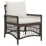 vidaXL Scaun pentru Grădină cu pernă Maro 73 x 61 x 77 cm poliratan 42006218