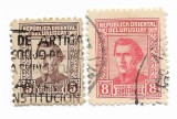 Uruguay - Generalul Jose Artigas - cu inscriptia "IMPRENTA NACIONAL" in dreapta jos, 1940-1954 - 8 C, valori obliterate