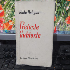 Radu Beligan, Pretexte și subtexte, editura Meridiane, București 1968, 104