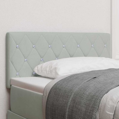 vidaXL Tăblie LED cu lumini cu bandă LED Gri deschis 100 cm Catifea 3338053 foto