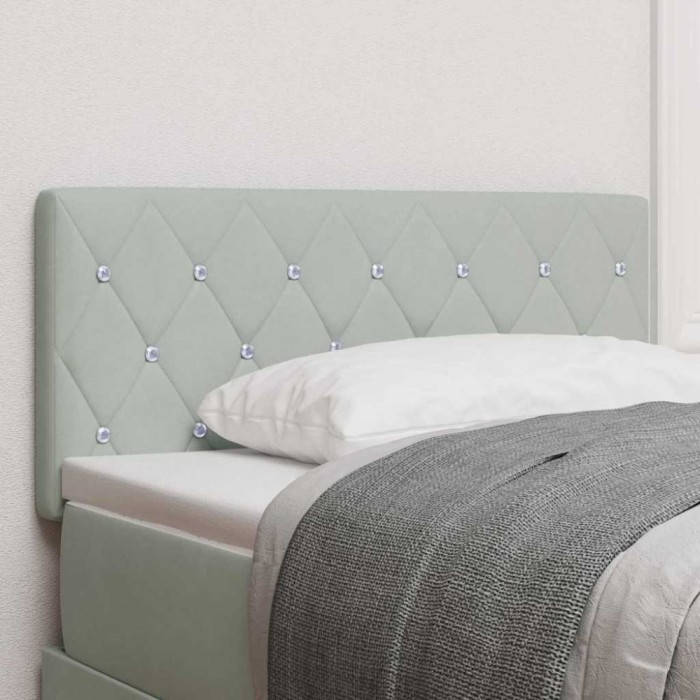 vidaXL Tăblie LED cu lumini cu bandă LED Gri deschis 100 cm Catifea 3338053