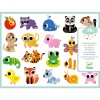 Abtibilduri Pui Animale Djeco +18 luni, 120 Buc, Autocolante Mari, Joc Creativ, Coala 31x23.5cm, Sticker Copii Mici