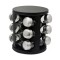 Set condimente rotativ, 12 recipiente, negru mat