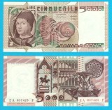 Italia (pick 105) 5000 Lire 1980 UNC-; Antonello da Messina: &bdquo;Portretul unui bărbat&rdquo;