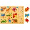 Puzzle Lemn Insecte, 12 Piese, Dimensiune 30x22cm, Multicolor