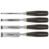 Set dalti pentru lemn Topex 6-24 mm, 4 piese, maner ergonomic din plastic