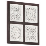 Panouri perete sculptate manual, maro/alb, 40x40x1,5 cm, MDF GartenMobel Dekor, vidaXL