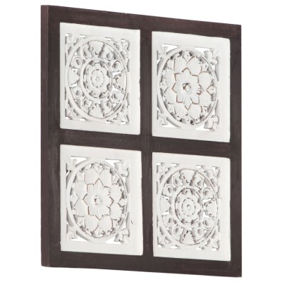 vidaXL Panouri perete sculptate manual, maro/alb, 40x40x1,5 cm, MDF foto